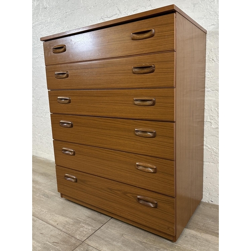 178 - A Schreiber teak effect chest of drawers - approx. 93cm high x 74cm wide x 43cm deep