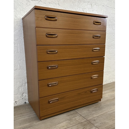 178 - A Schreiber teak effect chest of drawers - approx. 93cm high x 74cm wide x 43cm deep