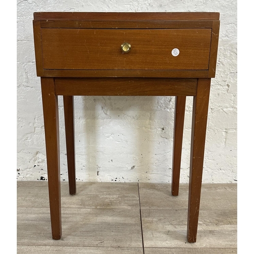 179 - A mid 20th century teak bedside table - approx. 66cm high x 46cm wide x 31cm deep