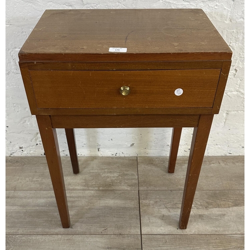 179 - A mid 20th century teak bedside table - approx. 66cm high x 46cm wide x 31cm deep