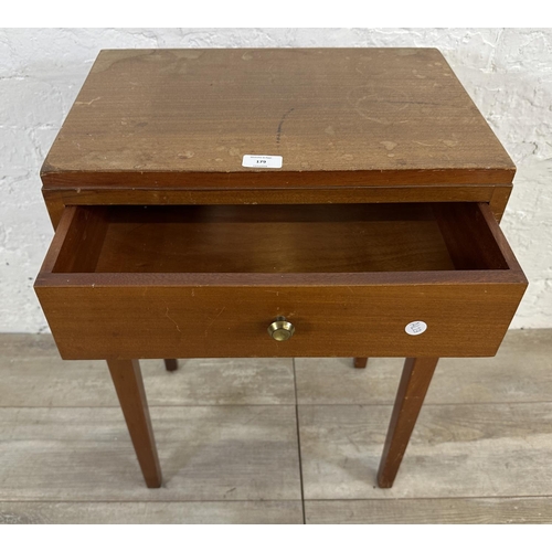 179 - A mid 20th century teak bedside table - approx. 66cm high x 46cm wide x 31cm deep