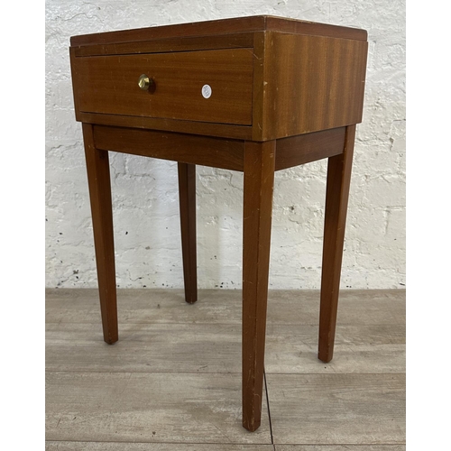 179 - A mid 20th century teak bedside table - approx. 66cm high x 46cm wide x 31cm deep