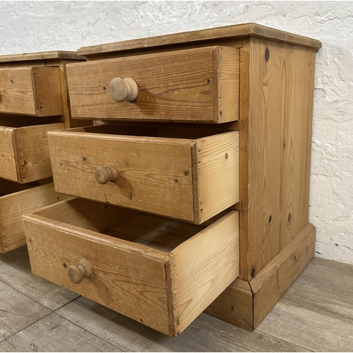 183 - A pair of pine bedside chests of drawers - approx. 59cm high x 46cm wide x 40cm deep