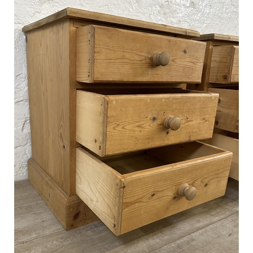 183 - A pair of pine bedside chests of drawers - approx. 59cm high x 46cm wide x 40cm deep