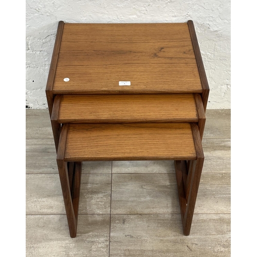 2 - A mid 20th century G Plan Quadrille teak nest of three tables - approx. 49cm high x 53cm wide x 43cm... 