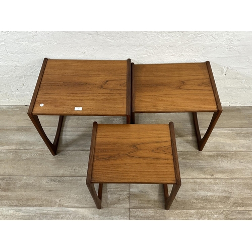 2 - A mid 20th century G Plan Quadrille teak nest of three tables - approx. 49cm high x 53cm wide x 43cm... 