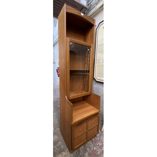 32 - A mid 20th century Nathan teak display cabinet - approx. 194cm high x 52cm wide x 45cm deep