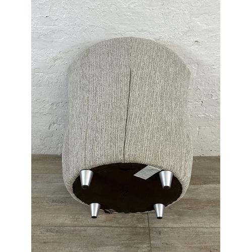 41 - A contemporary beige fabric upholstered accent chair - approx. 70cm high x 70cm wide x 56cm deep