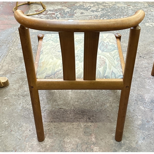 50 - A mid 20th century Danish Skovmand & Andersen teak circular dining table and four chairs - approx. 7... 