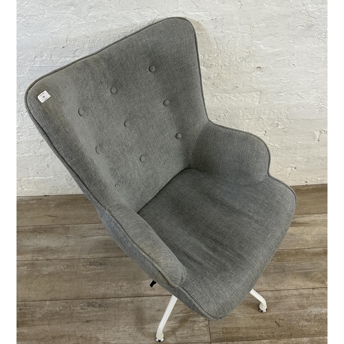 56 - A contemporary The Range grey fabric Aranae spider leg swivel chair