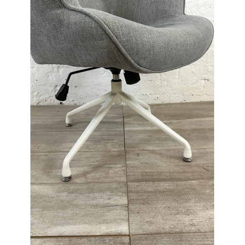 56 - A contemporary The Range grey fabric Aranae spider leg swivel chair