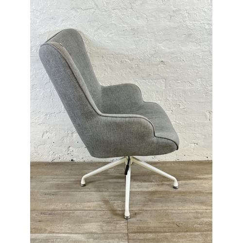 56 - A contemporary The Range grey fabric Aranae spider leg swivel chair