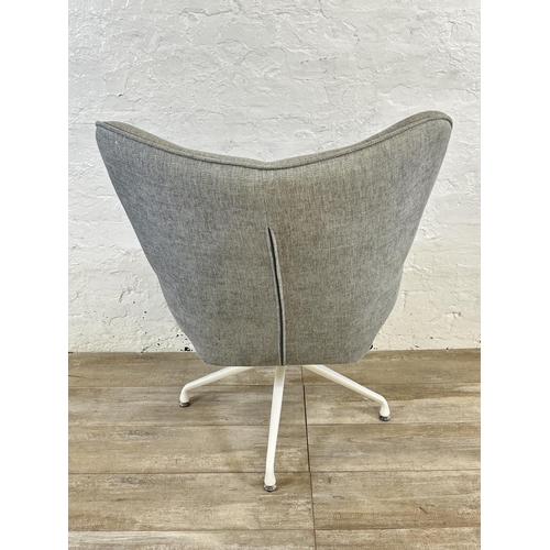 56 - A contemporary The Range grey fabric Aranae spider leg swivel chair