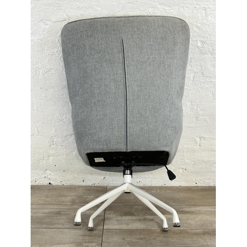 56 - A contemporary The Range grey fabric Aranae spider leg swivel chair