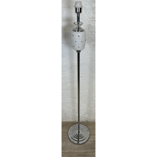 6 - Two contemporary floor lamps, one Dunelm D2709 bronze effect with crystal droplets and one The Range... 