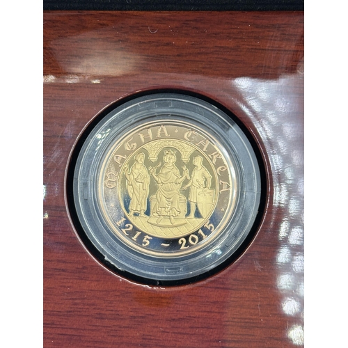 2296 - A boxed The Royal Mint The 800th Anniversary of Magna Carta 2015 UK £2 22ct gold proof coin with cer... 