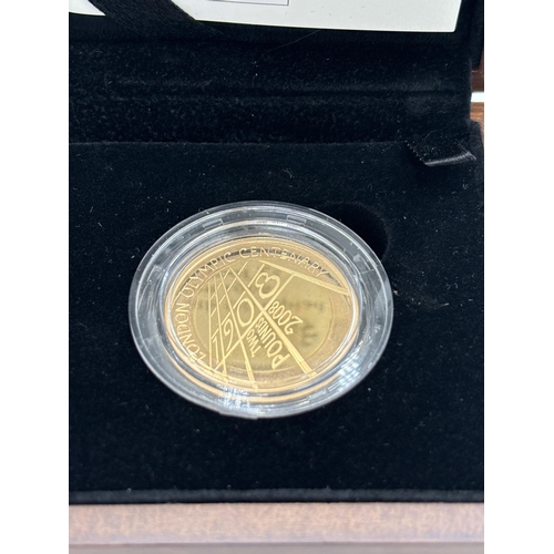 2300 - A boxed The Royal Mint The 4th Olympiad London 1908 £2 22ct gold proof coin with certificate of auth... 