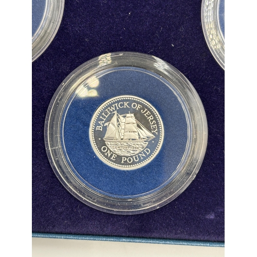 2306 - A boxed Royal Mint Jersey Shipbuilders of the Nineteenth Century silver proof £1 coin collection wit... 