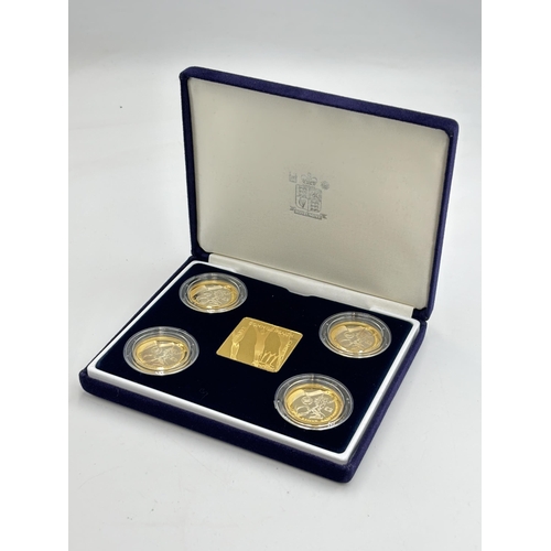 2308 - A boxed The Royal Mint 2002 Manchester XVII Commonwealth Games .925 silver and fine gold plated proo... 