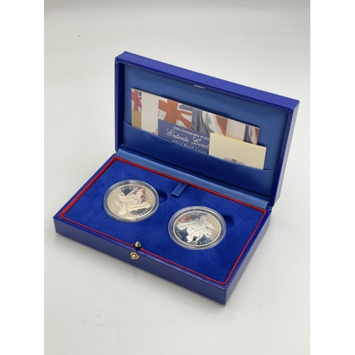 2311 - A boxed The Royal Mint 2004 Limited Edition Entente Cordiale silver proof two coin set comprising on... 