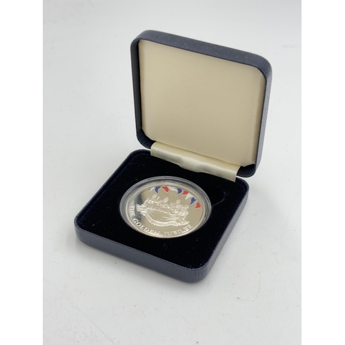 2314 - A boxed Valcambi Switzerland 2002 Falkland Islands Golden Jubilee proof 50p coin with certificate of... 