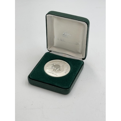 2325 - A boxed Royal Australian Mint 2000. 999 silver one troy ounce frosted uncirculated $1 coin - approx.... 