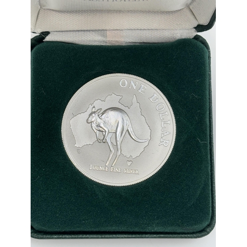 2325 - A boxed Royal Australian Mint 2000. 999 silver one troy ounce frosted uncirculated $1 coin - approx.... 