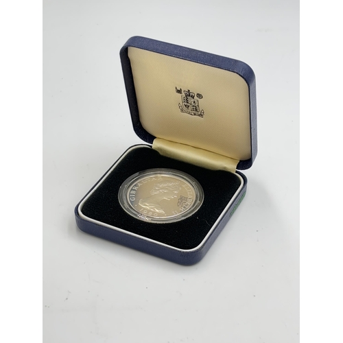 2337 - A boxed Royal Mint 1980 Gibraltar 'Nelson' silver proof one crown