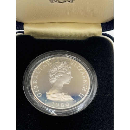 2337 - A boxed Royal Mint 1980 Gibraltar 'Nelson' silver proof one crown