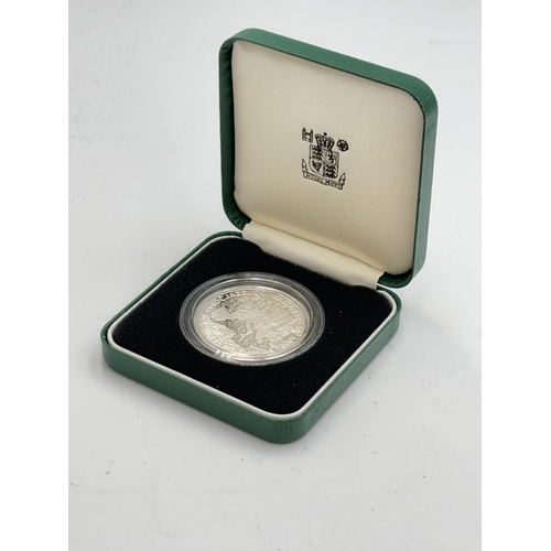 2341 - A boxed Royal Mint Malta 1990 .925 silver proof LM5 coin struck to commemorate 20th anniversary of t... 