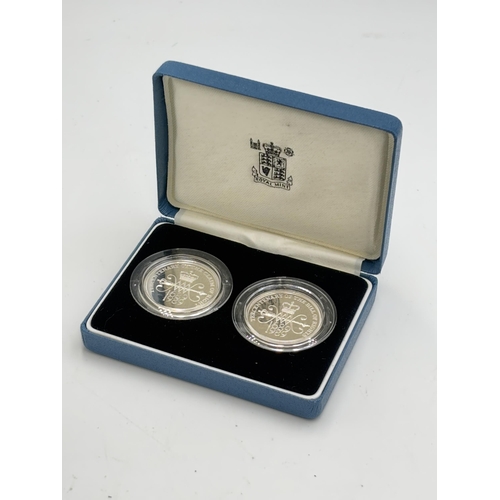 2342 - A boxed Royal Mint 1989 £2 .925 silver proof two coin set - approx. gross weight 32g