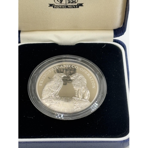 2351B - A boxed Royal Mint American Numismatic Association 100th Anniversary commemorative .925 silver proof... 