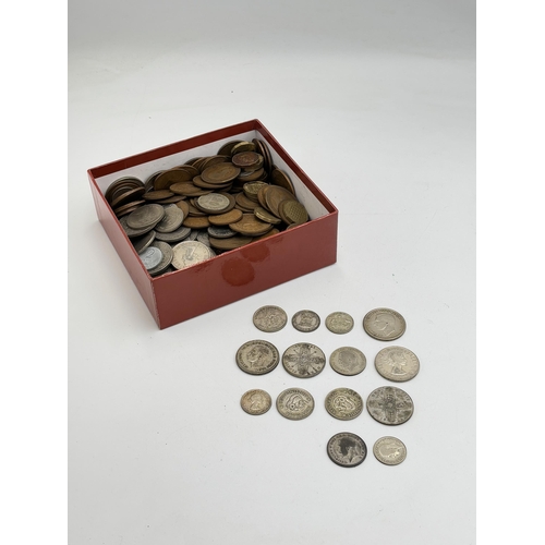 2374 - A collection of world coins with 50% silver examples to include Australia 1946, 1952 and 1963 florin... 