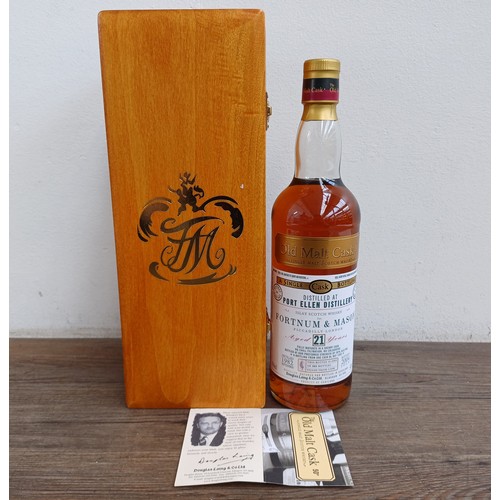 597 - A boxed 70cl bottle of Douglas Laing & Co. Ltd. Port Ellen distillery twenty-one year old 'The Old M... 