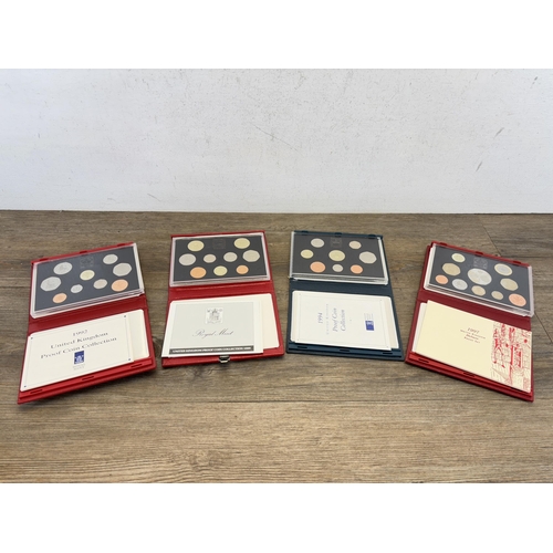 2352 - Four boxed Royal Mint proof coin collections, one 1989, one 1992, one 1994, one 1997