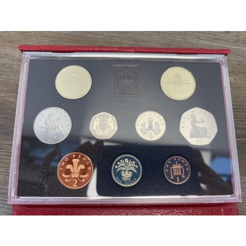 2352 - Four boxed Royal Mint proof coin collections, one 1989, one 1992, one 1994, one 1997