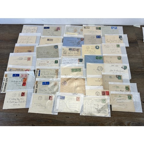 525 - A large collection of 19th century and later letters, envelopes and postcards with stamps to include... 