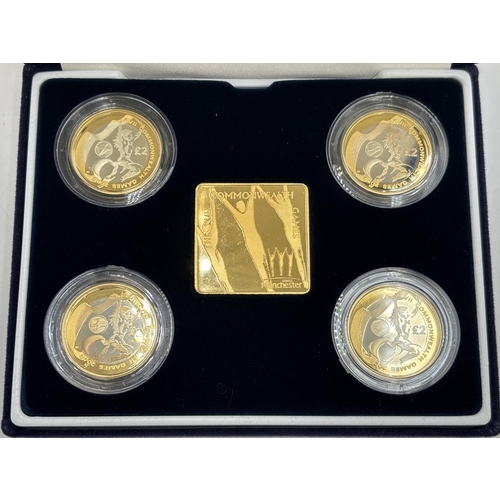 2308 - A boxed The Royal Mint 2002 Manchester XVII Commonwealth Games .925 silver and fine gold plated proo... 