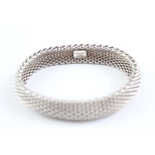 2070 - A Tiffany & Co sterling silver mesh bracelet - approx. gross weight 58g