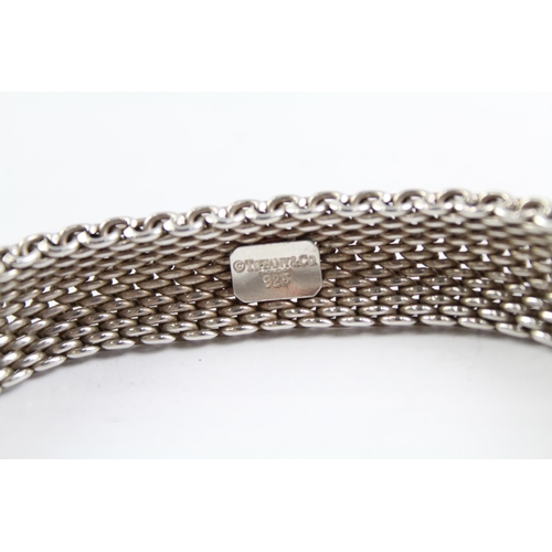 2070 - A Tiffany & Co sterling silver mesh bracelet - approx. gross weight 58g