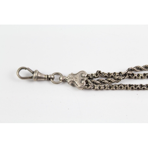 2080 - A sterling silver Albertina watch chain with tassel - approx. gross weight 20g