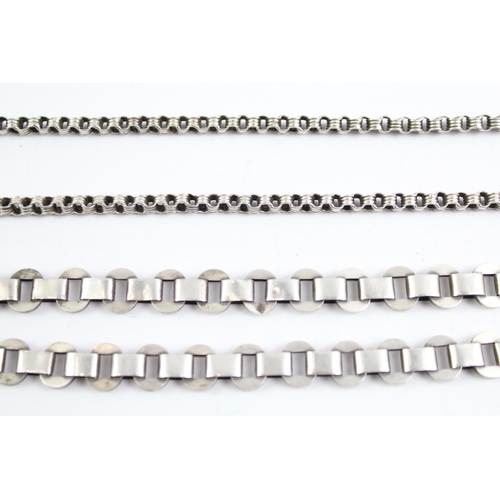 2096 - Two sterling silver chain necklaces to include Victorian book chain etc. - approx. gross weight 44g