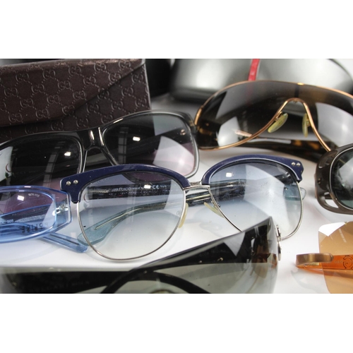 351 - Seven pairs of cased designer sunglasses and glasses