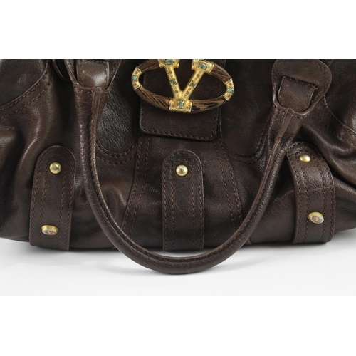 358 - A Valentino brown leather shoulder bag