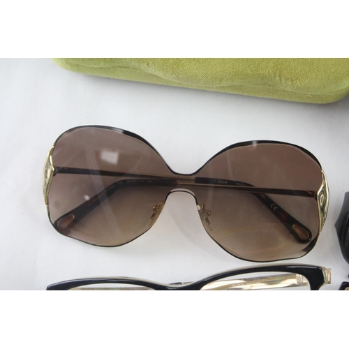 371 - Four pairs of cased designer sunglasses and glasses to include Gucci, Chloe etc.