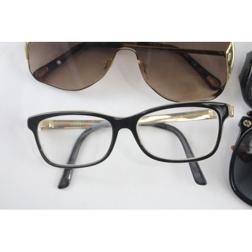 371 - Four pairs of cased designer sunglasses and glasses to include Gucci, Chloe etc.