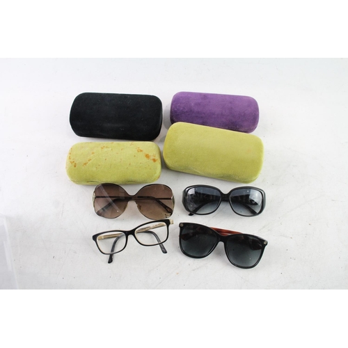 371 - Four pairs of cased designer sunglasses and glasses to include Gucci, Chloe etc.