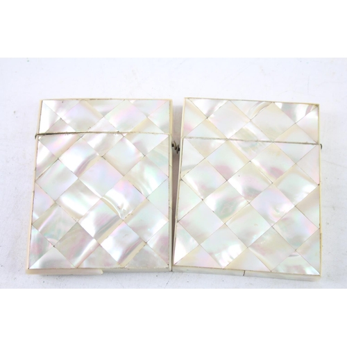 438 - Two 19th century mother of pearl card cases