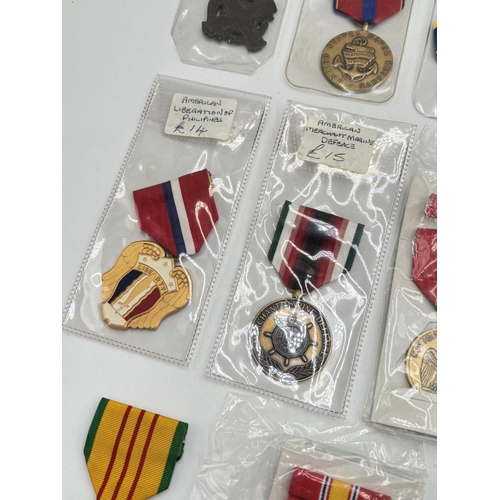 2490 - Ten United States of America medals to include WWI Victory, WWI New York Mount Vernon Service, Human... 