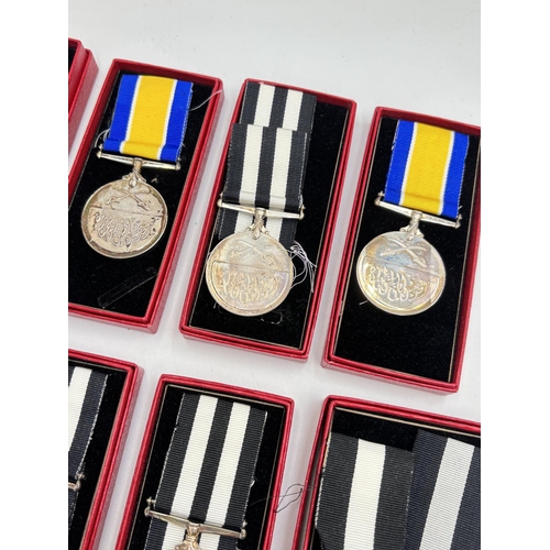 2491 - Eight boxed Sudanese silver Service medals, four army and four police - approx. gross weight 280g